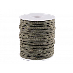 Polyester Cord Ø4 mm with Reflective Thread (roll 5 m) - grey-green