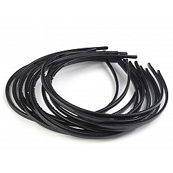 Plastic Thin Headband, black, 12 pc.