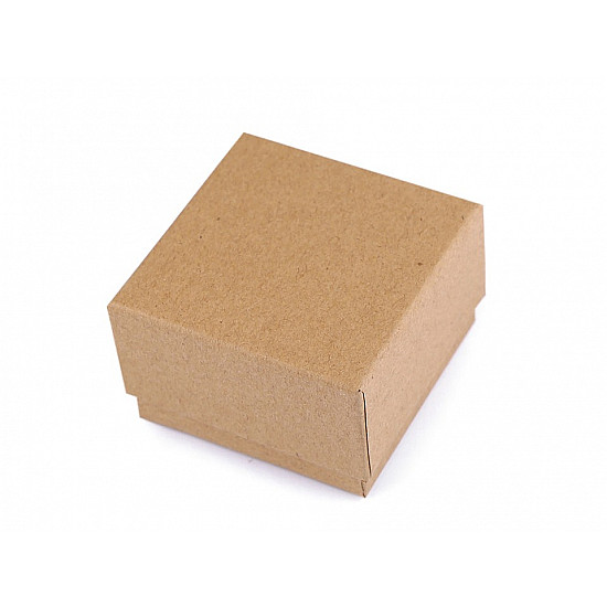 Paper Gift Box Natural 7x7 cm for Jewellery, natural brown