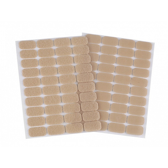 Hook And Loop Self Adhesive Rectangles 15x25 mm, beige