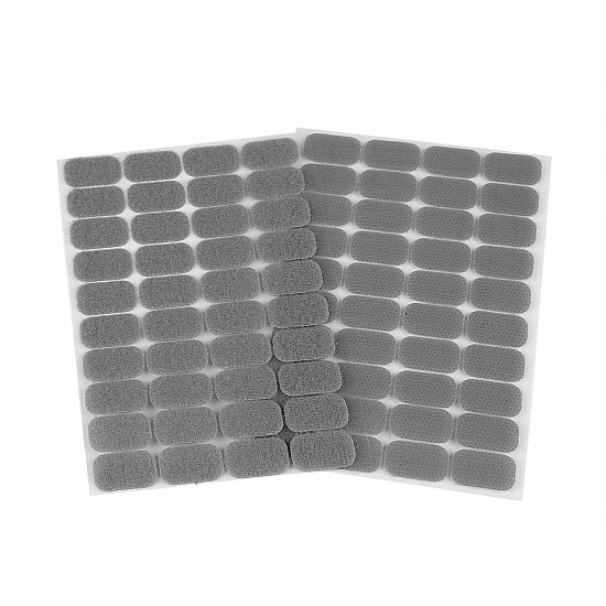 Hook And Loop Self Adhesive Rectangles 15x25 mm, grey