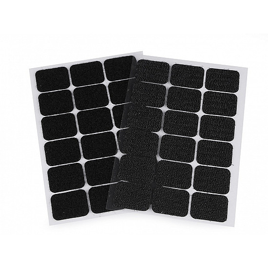 Hook And Loop Self Adhesive Rectangles 25x32 mm, black