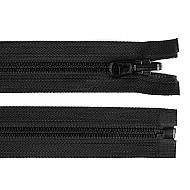 Plastic Zipper, width 5 mm, length 50 cm, with reversible slider, black