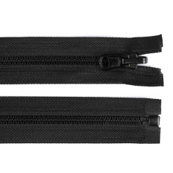 Plastic Zipper, width 5 mm, length 50 cm, with reversible slider, black