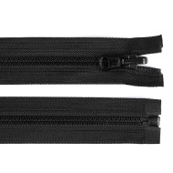 Plastic Zipper, width 5 mm, length 70 cm, with reversible slider, black