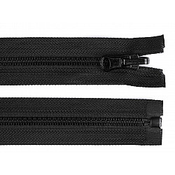 Plastic Zipper, width 5 mm, length 80 cm, with reversible slider, black