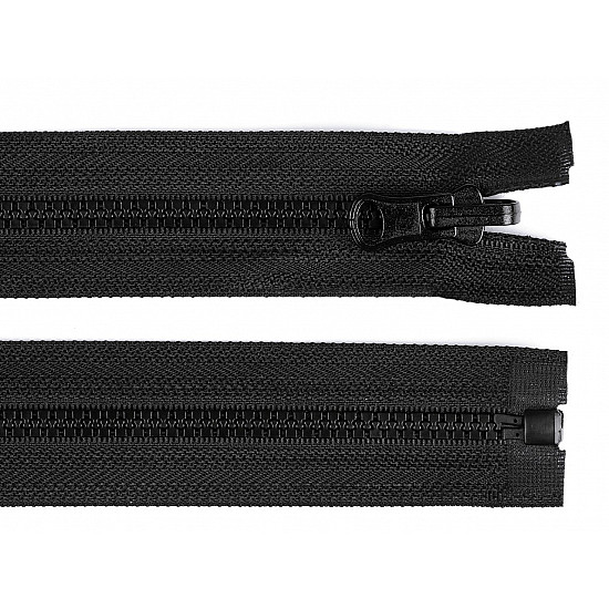 Plastic Zipper, width 5 mm, length 80 cm, with reversible slider, black