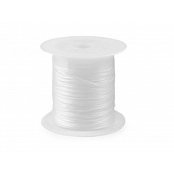 Flat Elastic Bead Jewelry Cord 1 mm, white