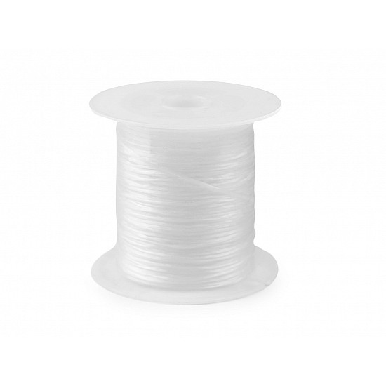 Flat Elastic Bead Jewelry Cord 1 mm, white