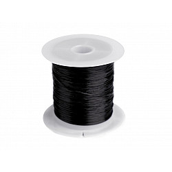 Flat Elastic Bead Jewelry Cord 1 mm, black