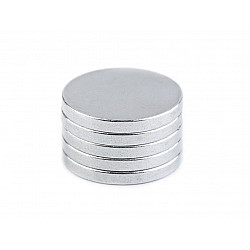 Round Magnet Ø15 mm, strong, nickel, 10 pc.