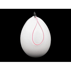 Plastic Easter Eggs 46x64 mm with hanging loop / DIY, white milk, 2 pc.