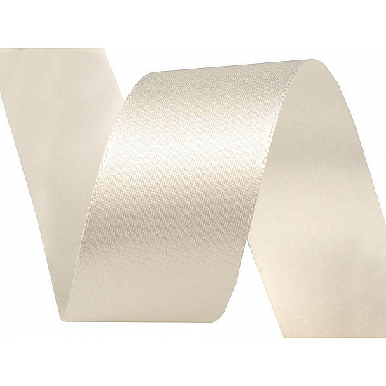 Double Faced Satin Ribbon width 40 mm, cream lightest, 20 m