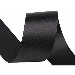 Double Faced Satin Ribbon width 40 mm, black, 20 m