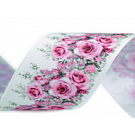 Satin Ribbon Rose, width 40 mm, pink, 22.5 m