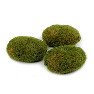 Moss Covered Styrofoam Decorative Rocks, green - brown