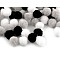 Pom Pom Ø10 mm mix of colours, black, 1 bag