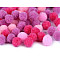 Pom Pom Ø10 mm mix of colours, pink, 1 bag