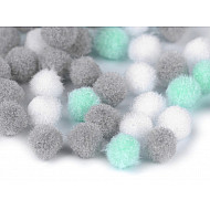 Pom Pom Ø10 mm mix of colours, mint, 1 bag