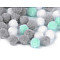 Pom Pom Ø10 mm mix of colours, mint, 1 bag