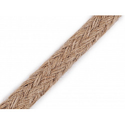 Braided Jute String width 15 mm, natural burlap, 1m