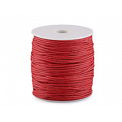 Cotton Waxed Cord Ø1,5-2 mm, red strawberry