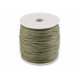 Cotton Waxed Cord Ø1,5-2 mm, green khaki