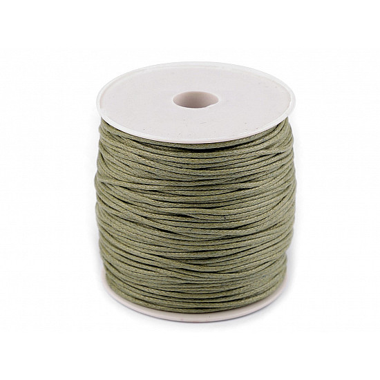 Cotton Waxed Cord Ø1,5-2 mm, green khaki