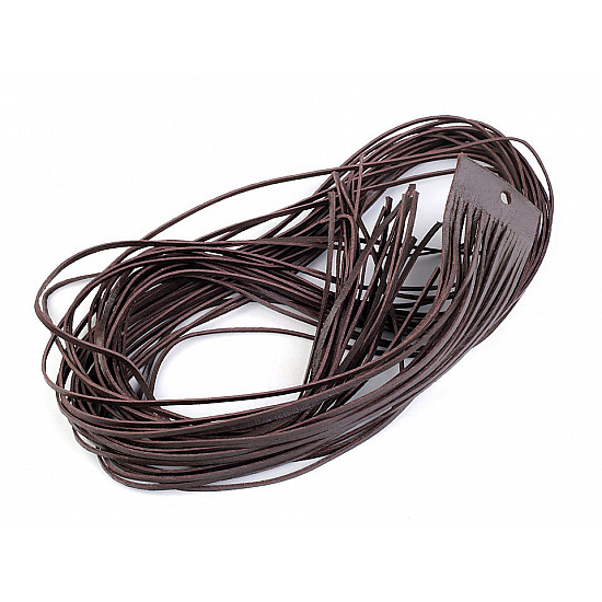 Leather String width 2 mm, 95 cm, darkbrown, 20 pc.