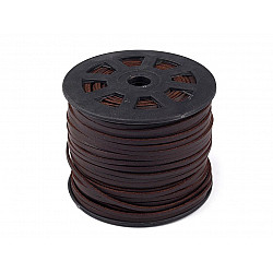 Imitation Leather Flat String, width 2.5 mm width, chocolate