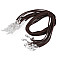 Imitation Leather Necklace Cord with Extension Chain & Clasp 0.3x45 cm, darkbrown, 2 pc.