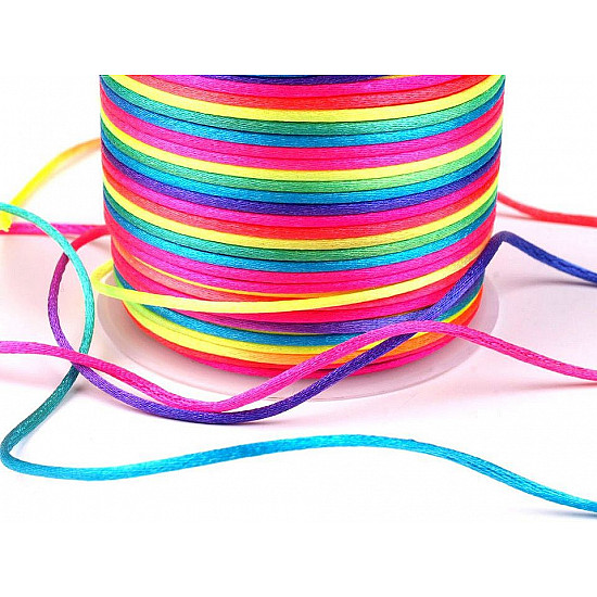 Rattail Rainbow Satin Cord Ø1 mm, 27 ml