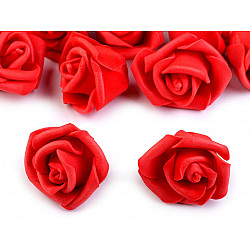 Decorative Foam Rose Ø4 cm, cinnabar red, 10 pc.