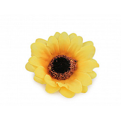 Artificial Sunflower Head Ø75 mm, yellow, 10 pc.