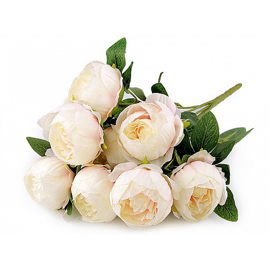 Artificial Peony Bouquet, cream lightest