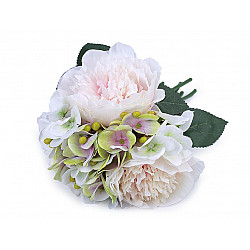 Artificial Flower Bouquet Peony, Hydrangea, cream lightest