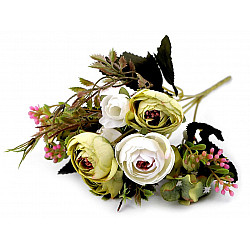 Artificial Buttercup Bouquet / Floral Arrangements, lightbeige