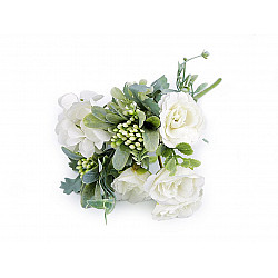 Artificial Bouquet of Roses, Hydrangeas, cream lightest