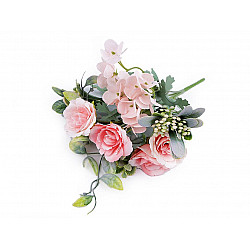 Artificial Bouquet of Roses, Hydrangeas, light pink