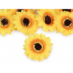 Artificial Sunflower Head Ø70 mm, yellow, 10 pc.