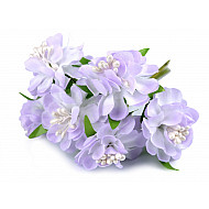 Artificial Flower on Wire / Floral Arrangements, violet lilac, 6 pc.