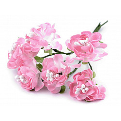 Artificial Flower on Wire / Floral Arrangements, light pink, 6 pc.