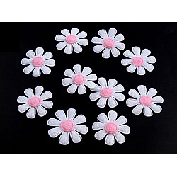 Felt Flower Ø27 mm, white - pink, 20 pc.