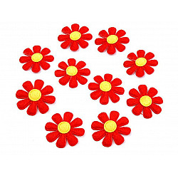 Felt Flower Ø27 mm, red strawberry, 20 pc.