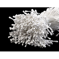 Bunch of Artificial Flower Pistils / Stamens, white, 1 bunch