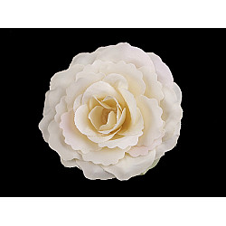 Artificial Rose Flower Ø80 mm, creamy light, 2 pc.