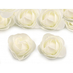 Artificial Flower / Rose Ø35 mm, cream lightest, 4 pc.