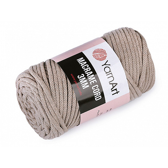 Knitting Yarn Macrame Cord 250 g - beige, 1 Buc.