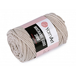 Knitting Yarn Macrame Cord 250 g - ivory, 1 Buc.