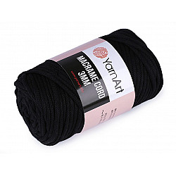 Knitting Yarn Macrame Cord 250 g - black, 1 Buc.